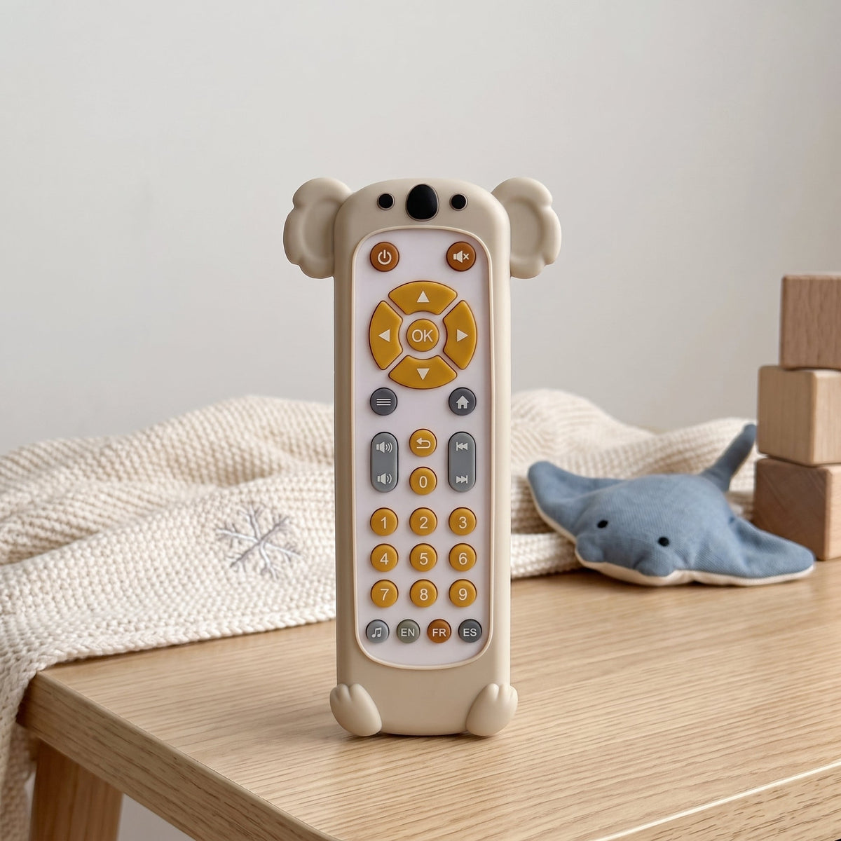 Momi Toys Baby Phone Toy with Silicone Teether Cover, Lights & Music