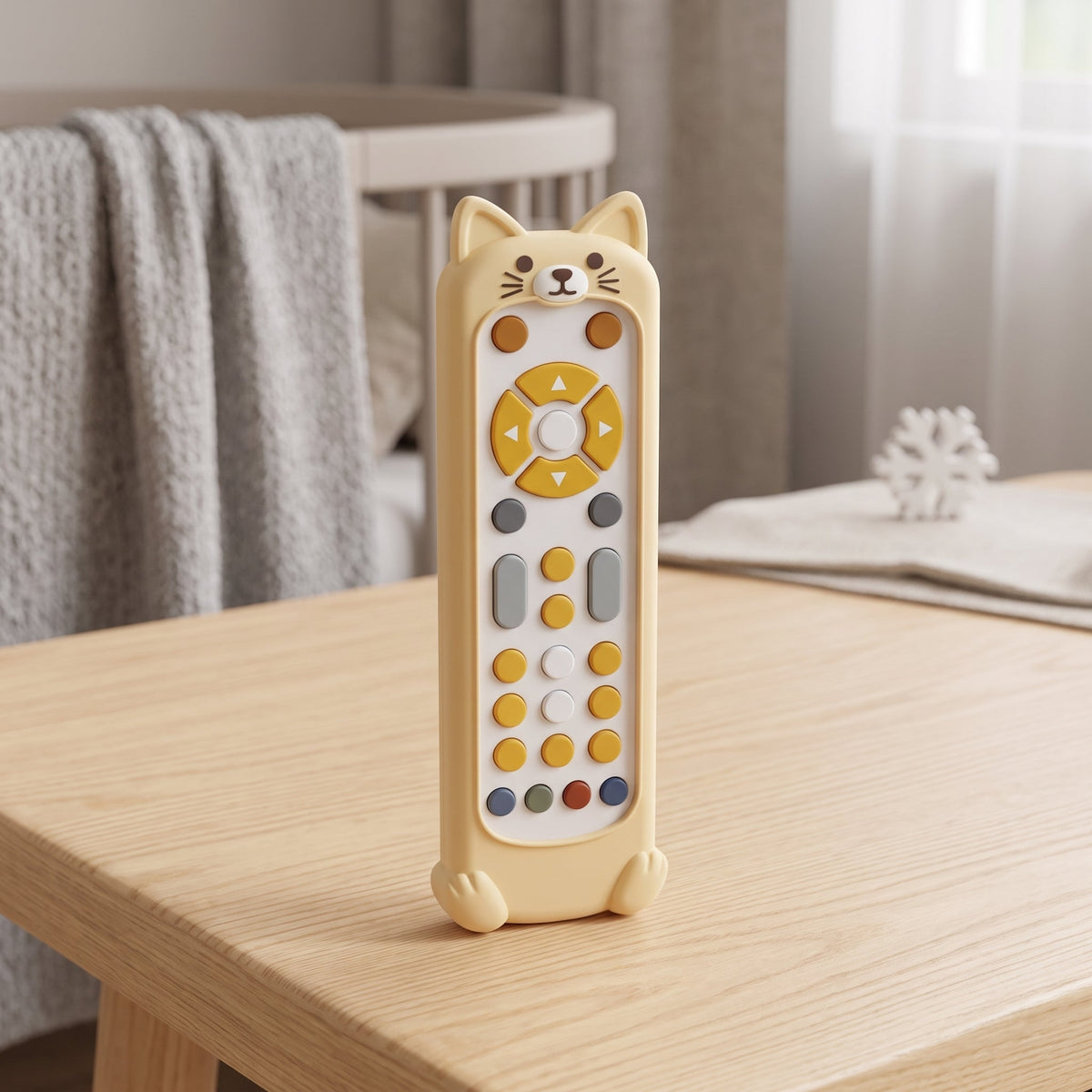 Momi Toys Baby Phone Toy with Silicone Teether Cover, Lights & Music