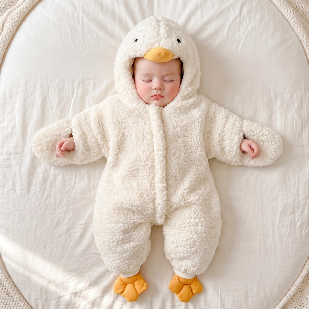 Momi Toys Duck Baby Sleep Sack, Sherpa Wearable Blanket