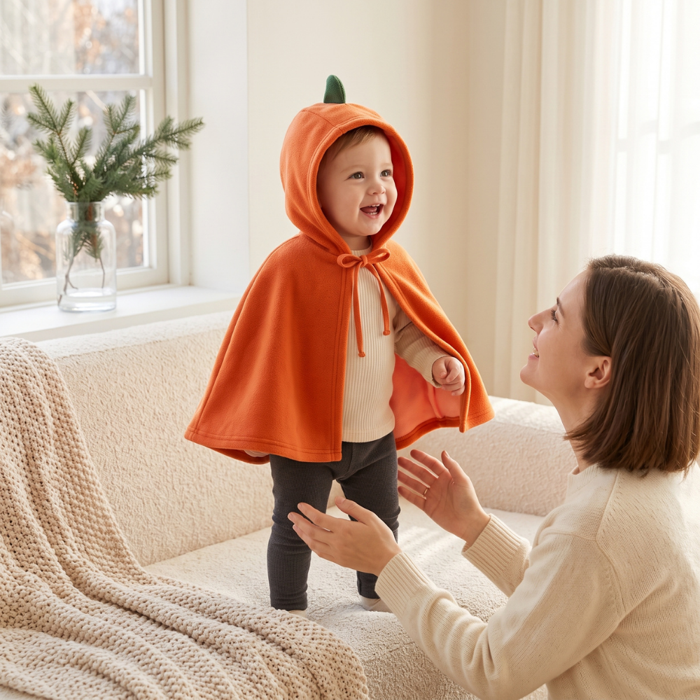 Momi Toys Halloween Kids Cape, Hooded Fleece Costume Poncho