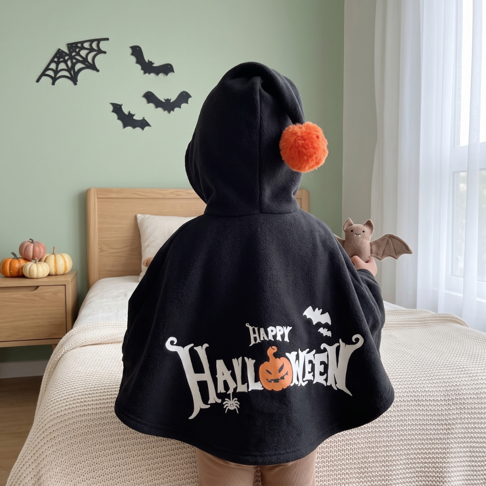 Momi Toys Halloween Kids Cape, Hooded Fleece Costume Poncho