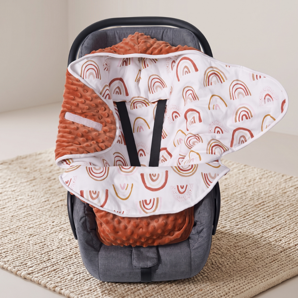 Momi Toys Reversible Quilted Baby Swaddle Blanket for Stroller & Car Seat