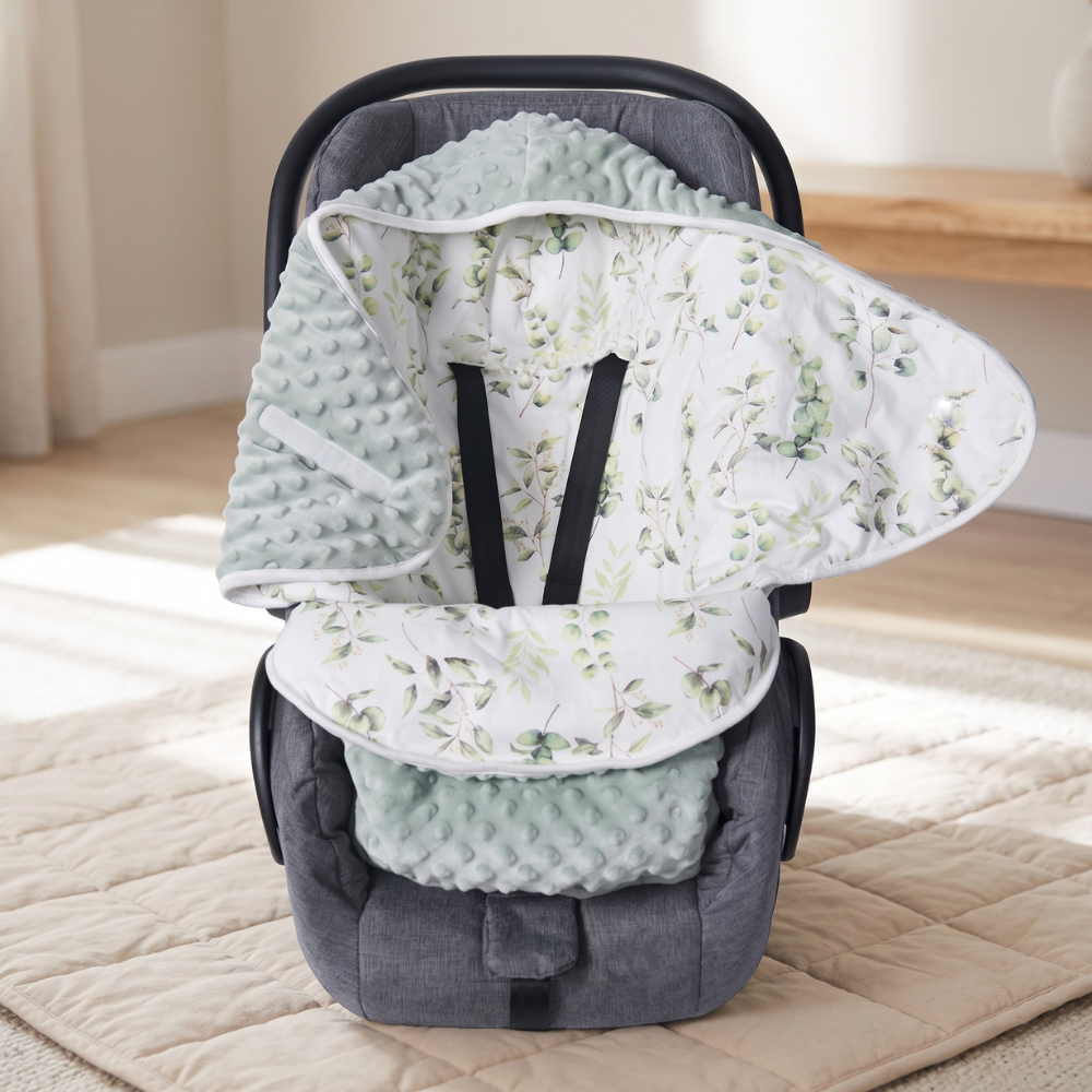 Momi Toys Reversible Quilted Baby Swaddle Blanket for Stroller & Car Seat