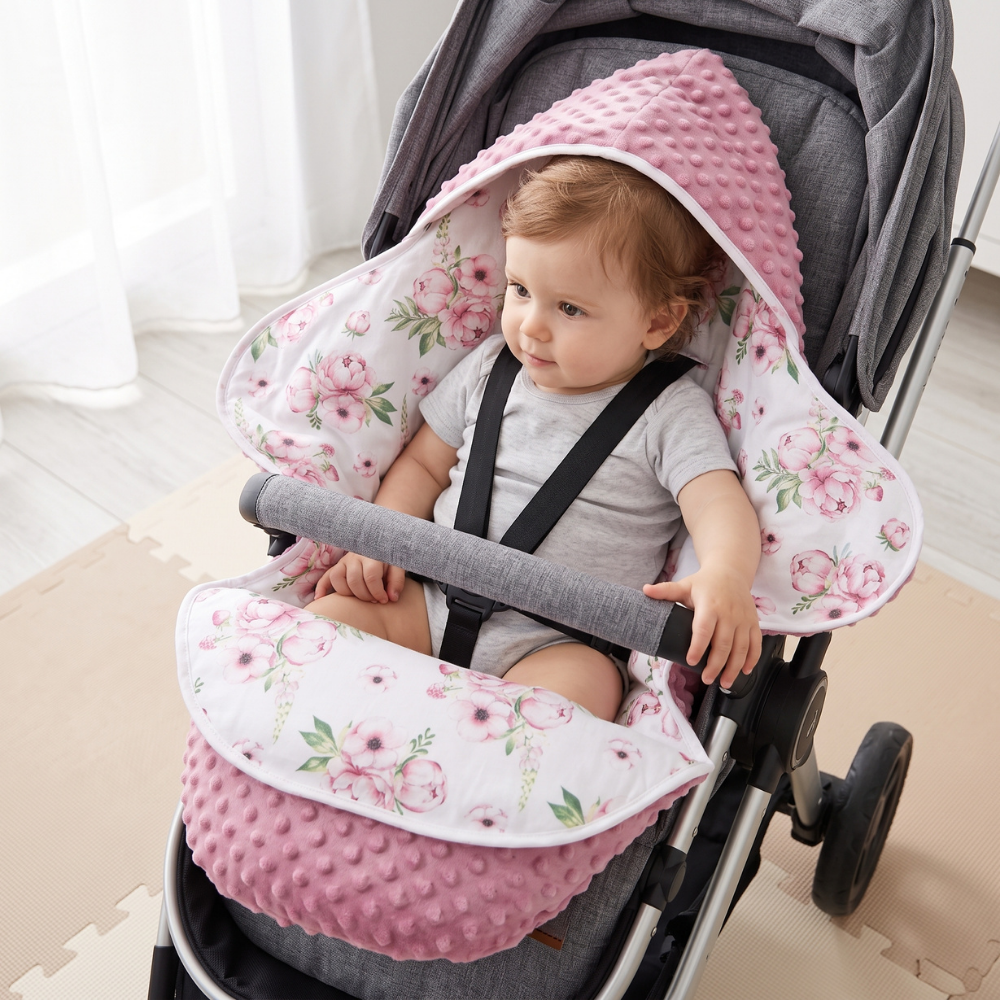 Momi Toys Reversible Quilted Baby Swaddle Blanket for Stroller & Car Seat