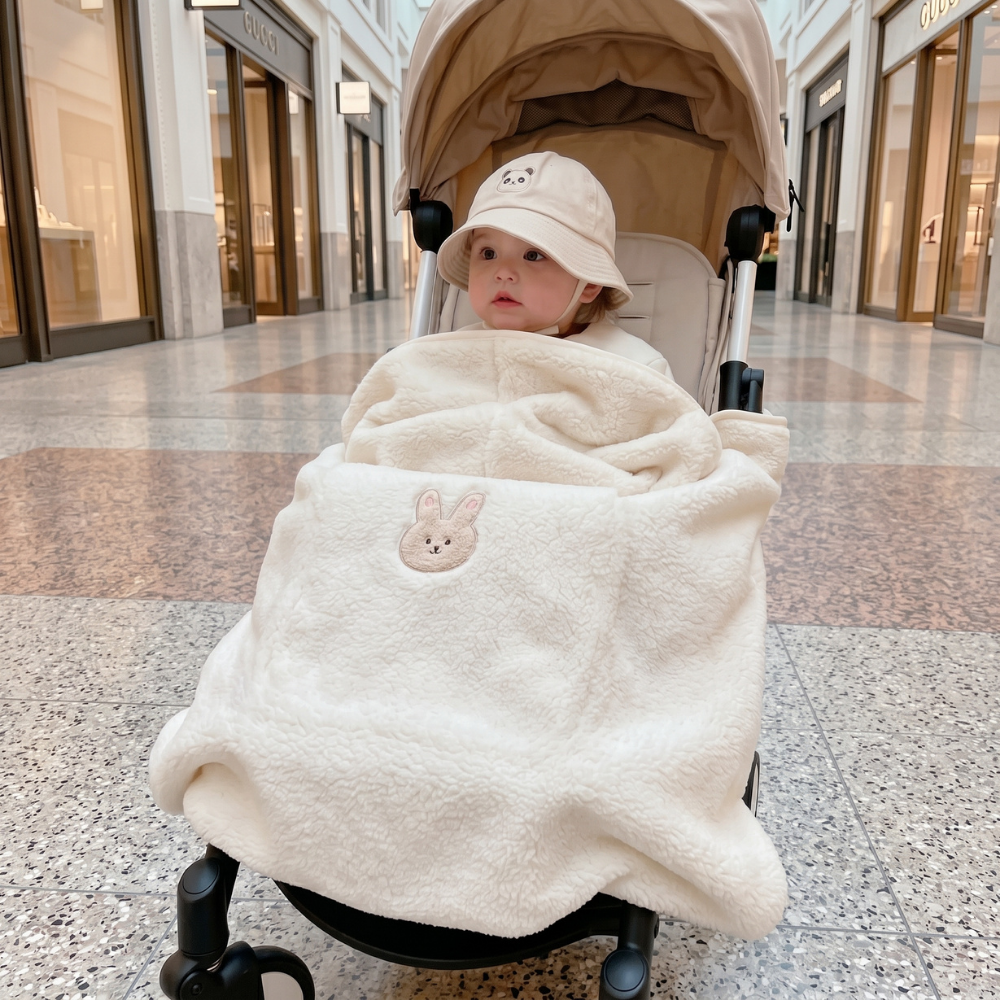 Momi Toys Sherpa Baby Blanket, Stroller Carrier Cover