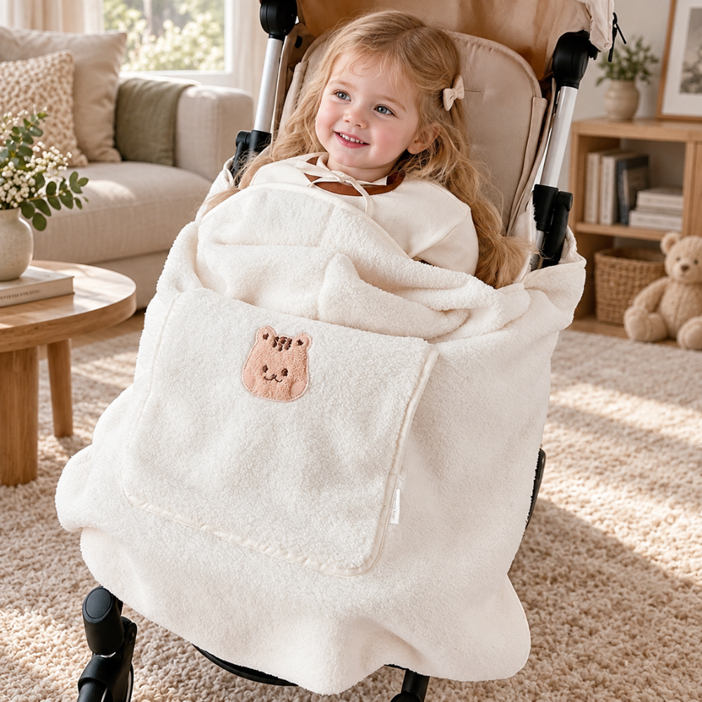 Momi Toys Sherpa Baby Blanket, Stroller Carrier Cover