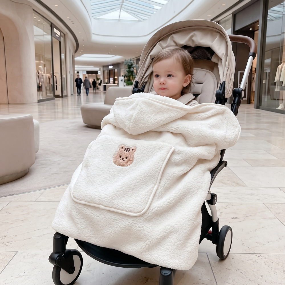Momi Toys Sherpa Baby Blanket, Stroller Carrier Cover