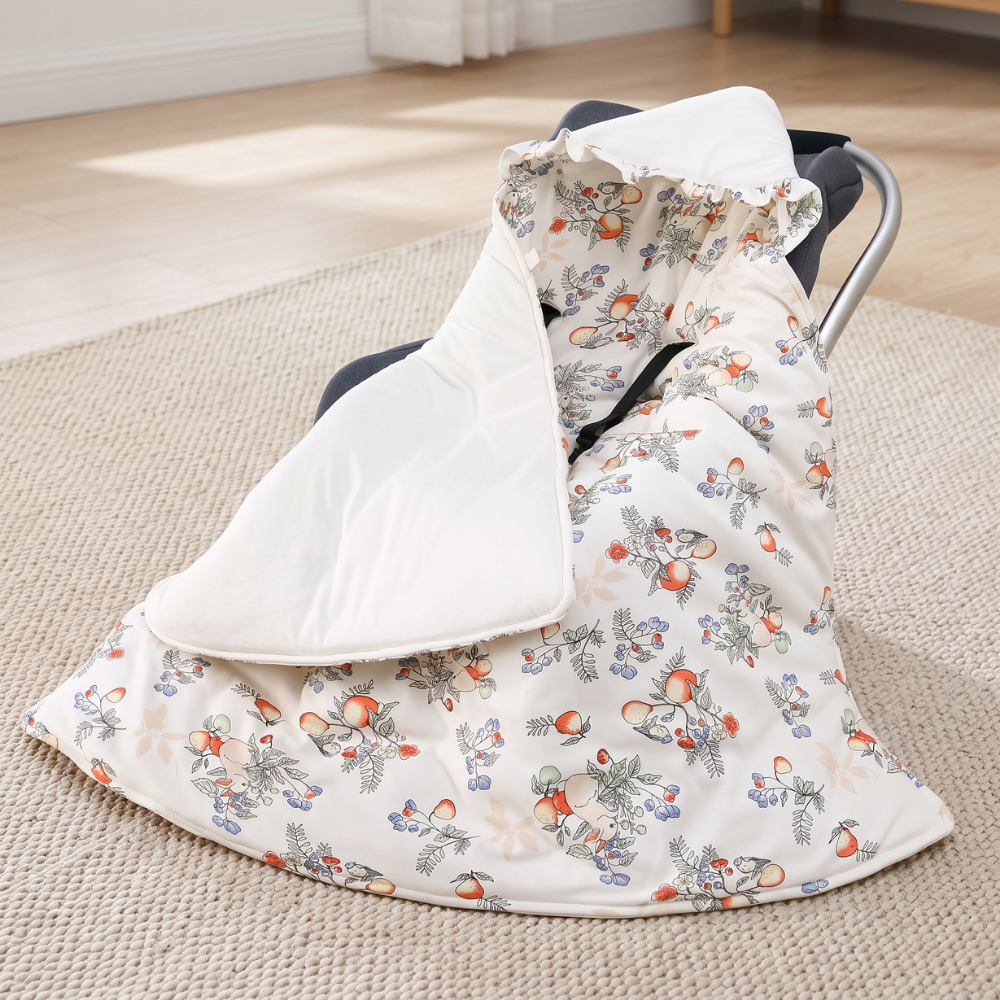 Momi Toys Hooded Baby Blanket, Cotton Stroller Blanket