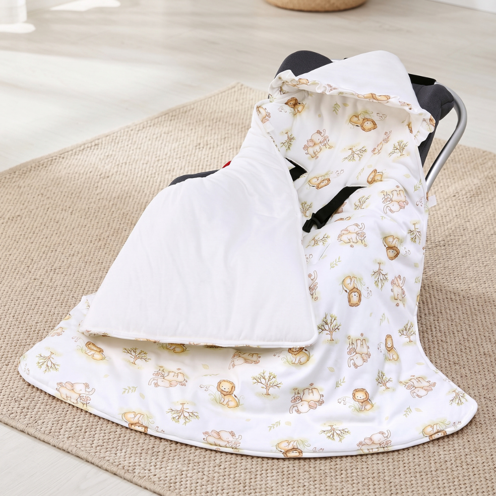 Momi Toys Hooded Baby Blanket, Cotton Stroller Blanket
