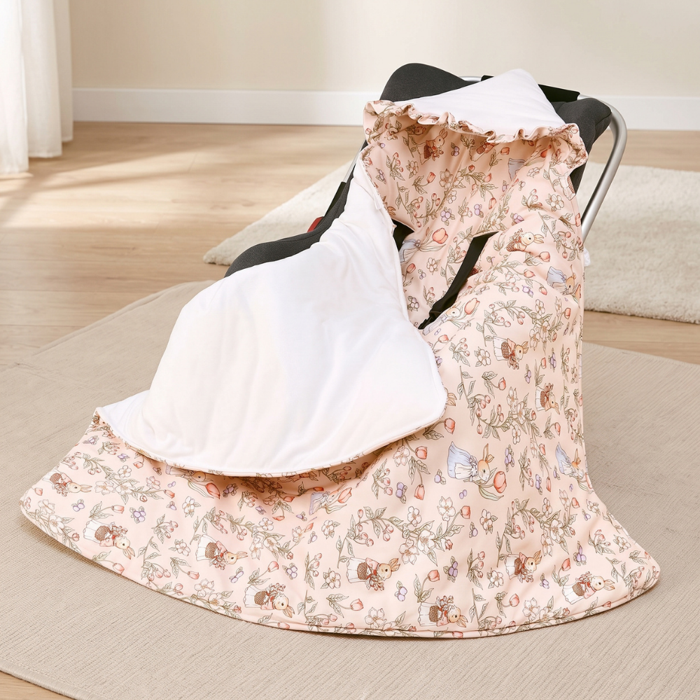 Momi Toys Hooded Baby Blanket, Cotton Stroller Blanket