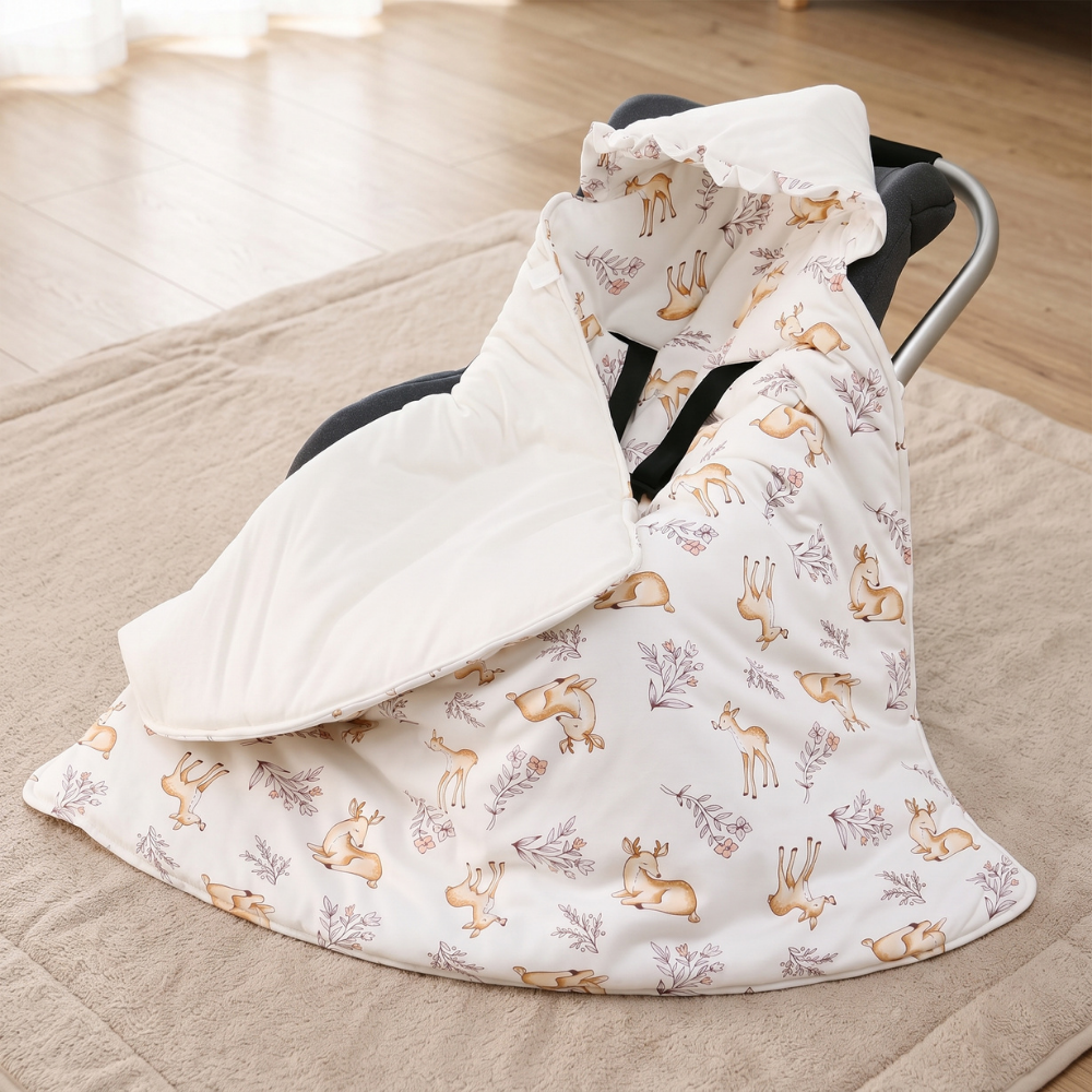 Momi Toys Hooded Baby Blanket, Cotton Stroller Blanket