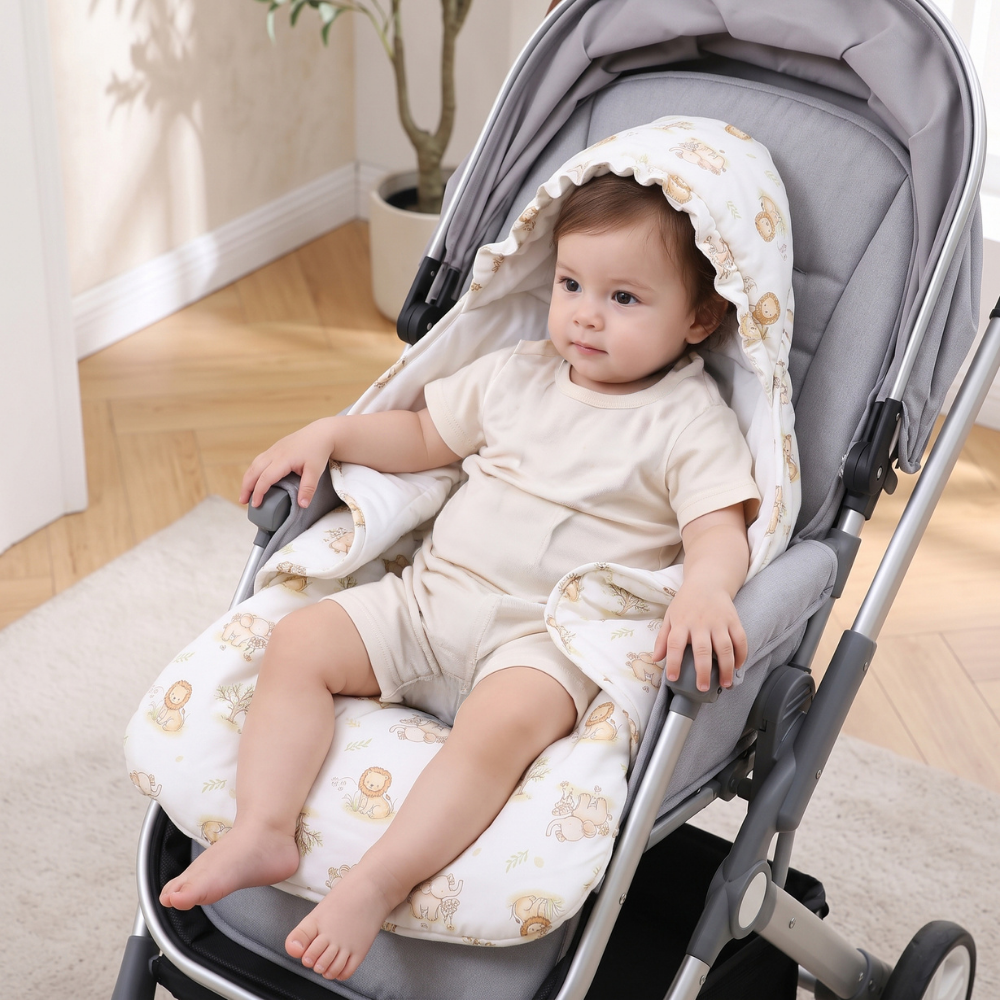 Momi Toys Hooded Baby Blanket, Cotton Stroller Blanket