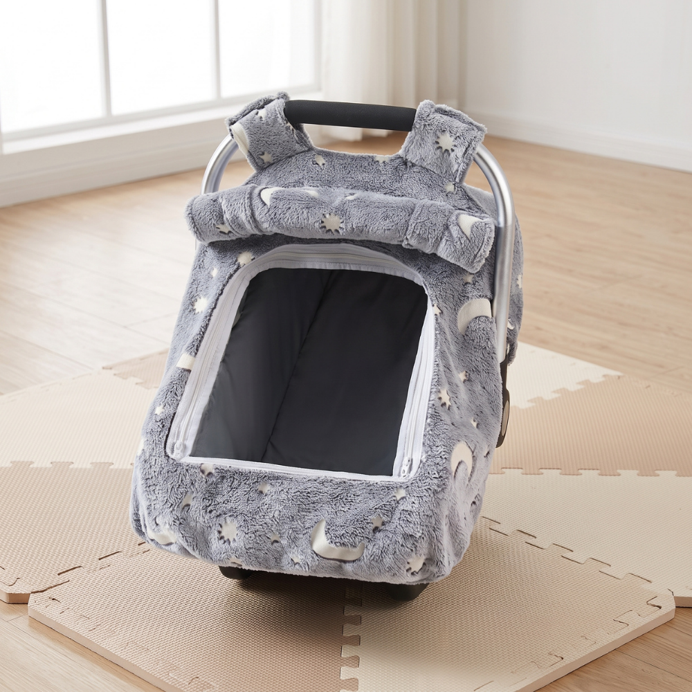 Momi Toys Winter Car Seat Cover, Glow Stars Carrier Canopy