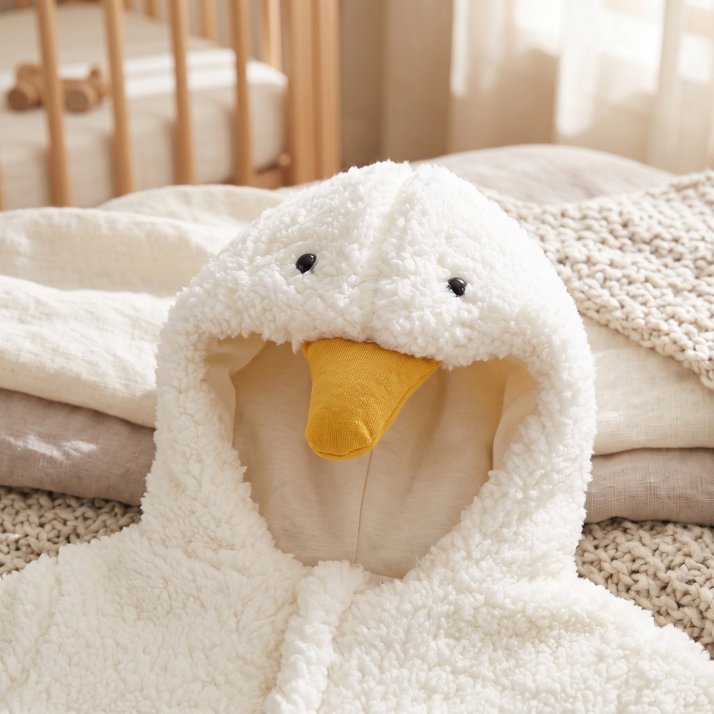 Momi Toys Duck Baby Sleep Sack, Sherpa Wearable Blanket