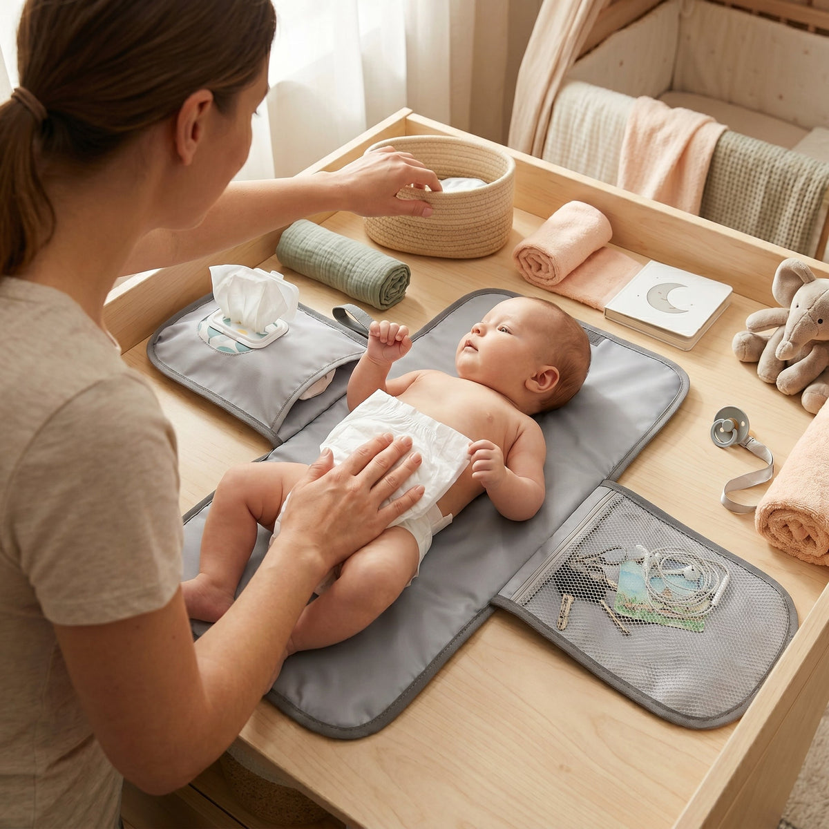 Momi Toys Portable Changing Pad, Waterproof Diaper Changing Mat