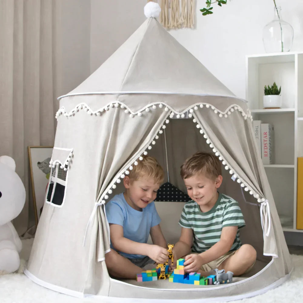 Momi Toys Canvas Play Tent, Kids Teepee Tent Playhouse