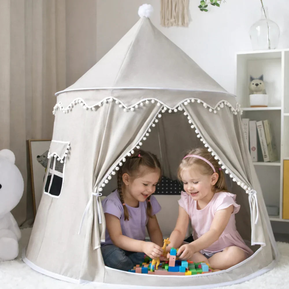 Momi Toys Canvas Play Tent, Kids Teepee Tent Playhouse