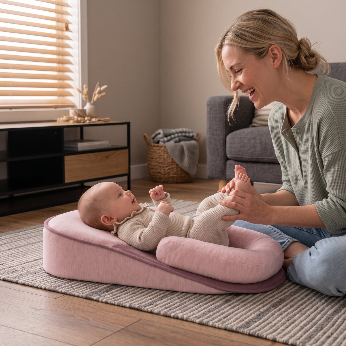 Momi Toys Cotton Baby Lounger, Soft Baby Nest Infant Lounger
