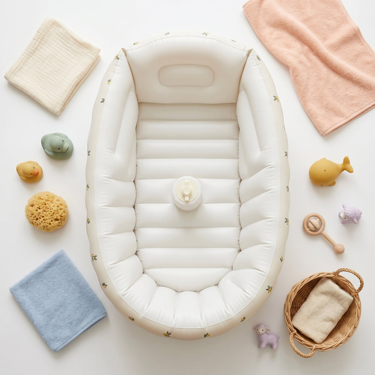 Momi Toys Inflatable Baby Bath Tub, Portable Soft Sided Bathtub