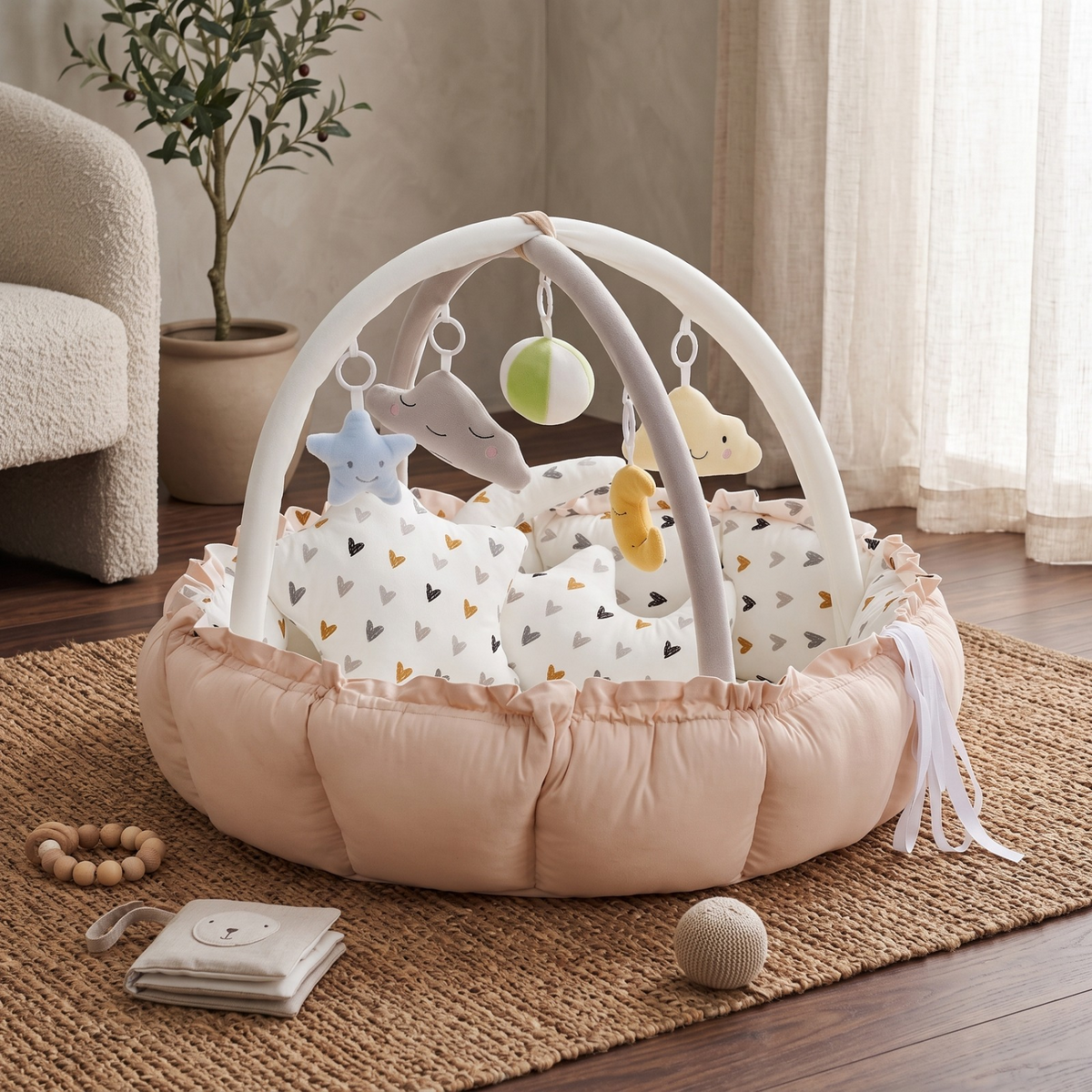 Momi Toys Baby Play Gym & Tummy Time Nest