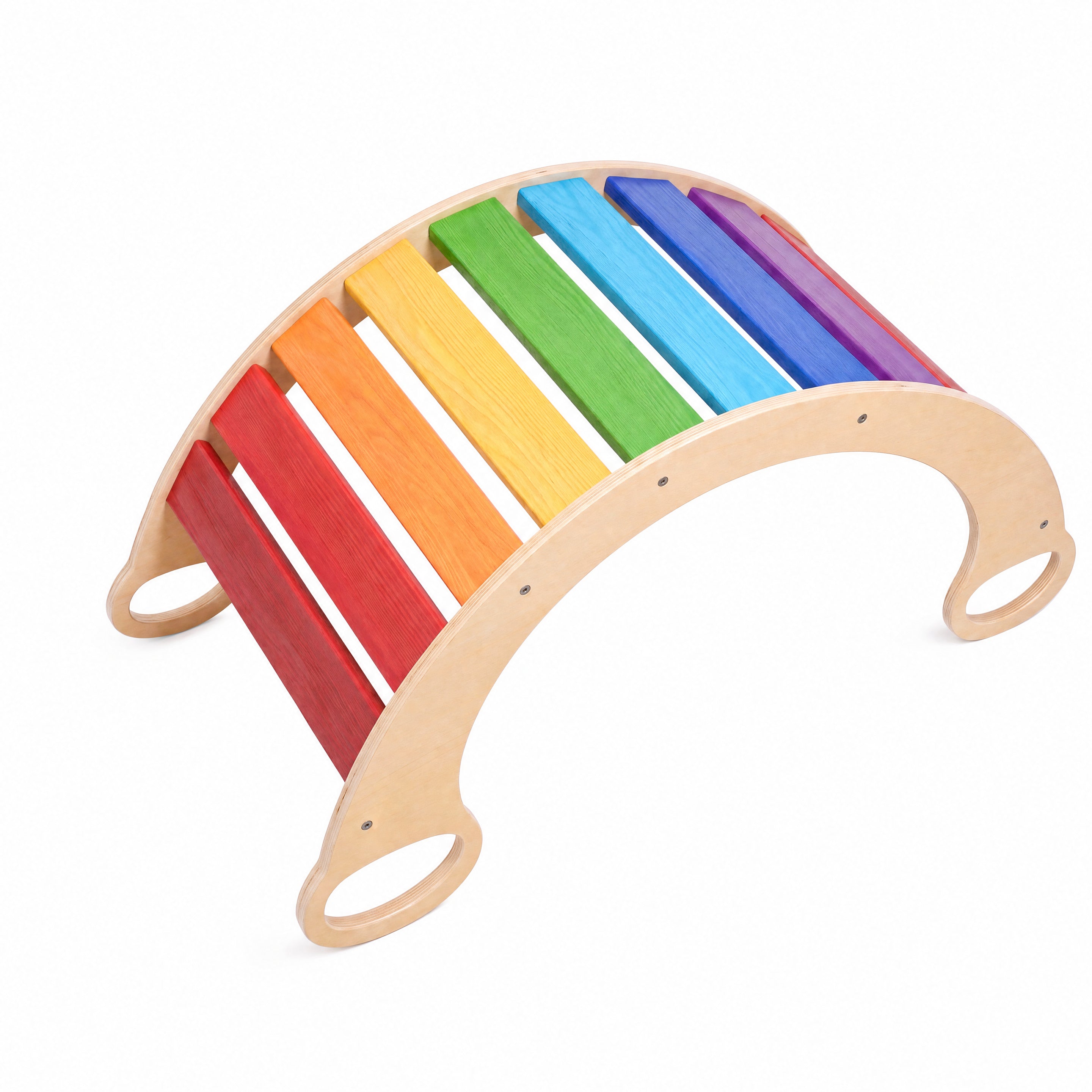 Montessori Wooden Rainbow Rocker & Climbing Arch