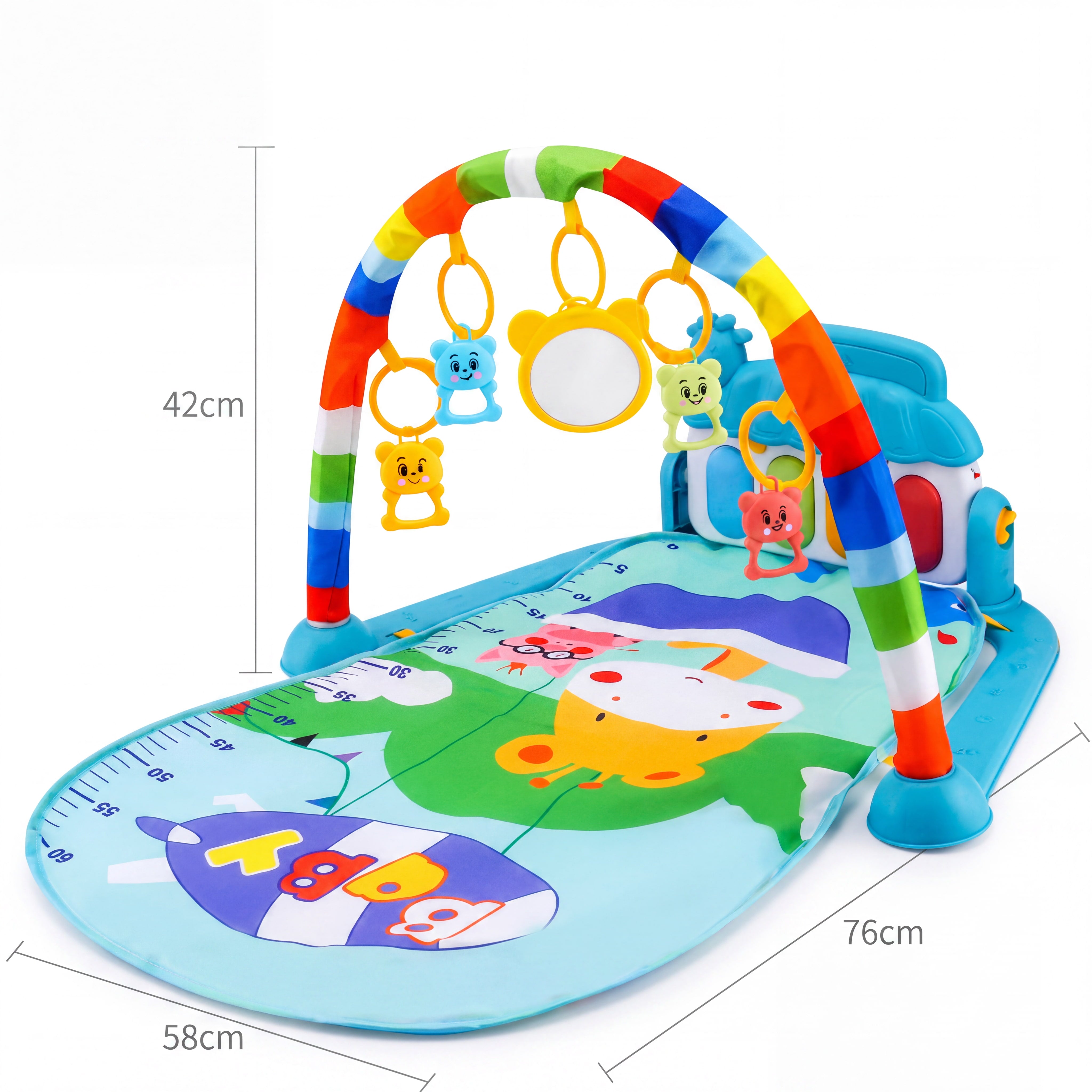 3-in-1 Baby Play Gym & Piano Mat — Musical Activity Gym for Newborns to Toddlers