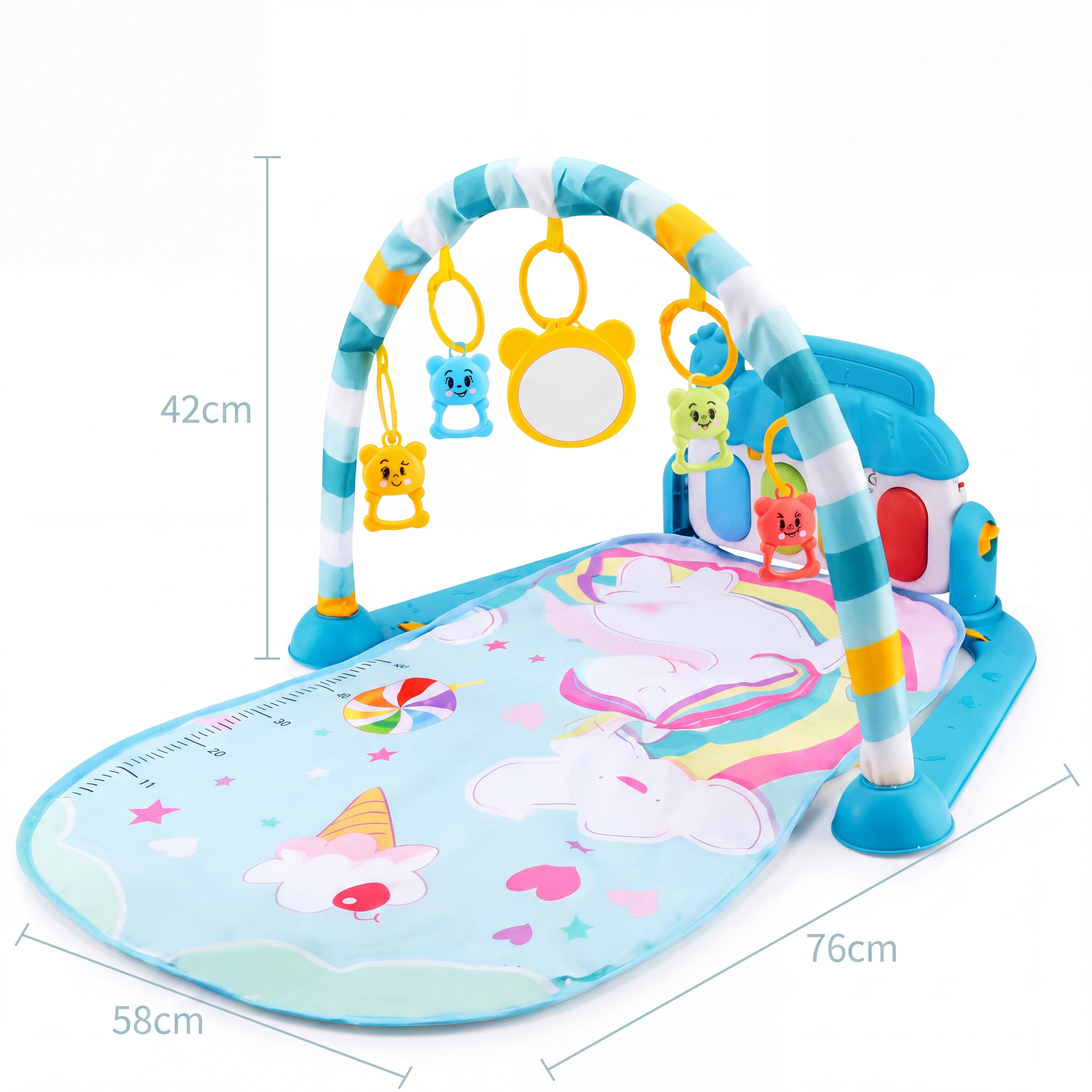 3-in-1 Baby Play Gym & Piano Mat — Musical Activity Gym for Newborns to Toddlers