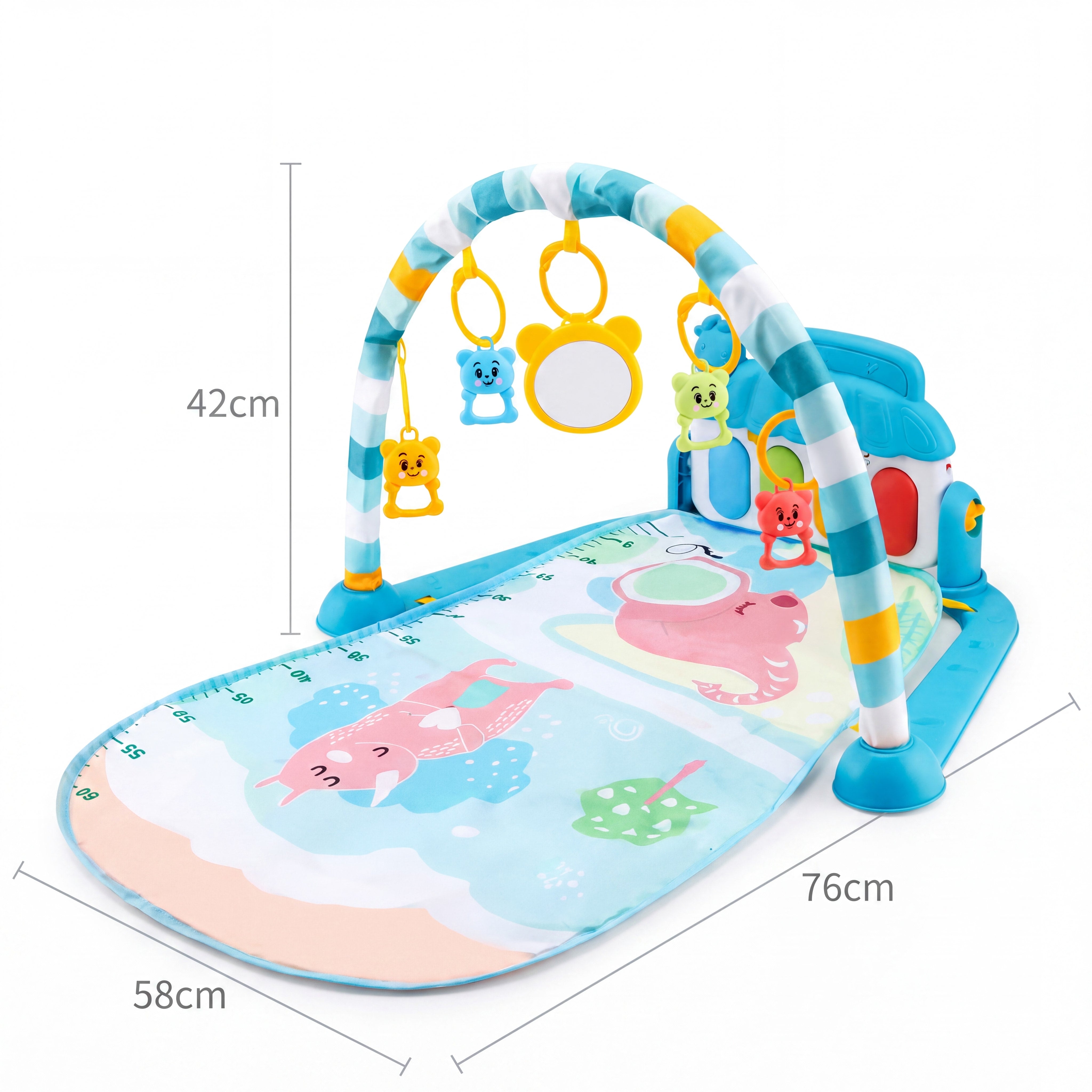 3-in-1 Baby Play Gym & Piano Mat — Musical Activity Gym for Newborns to Toddlers
