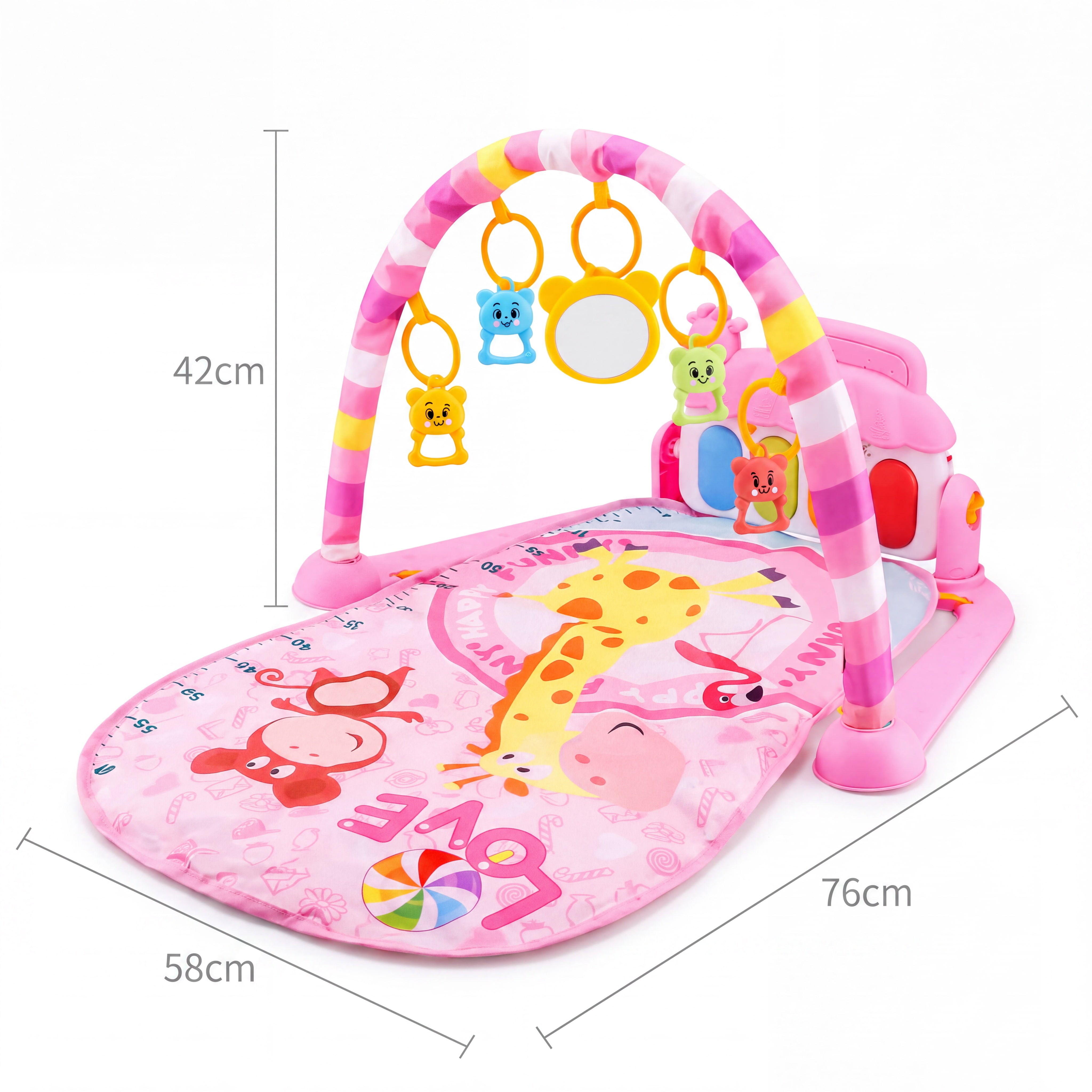 3-in-1 Baby Play Gym & Piano Mat — Musical Activity Gym for Newborns to Toddlers