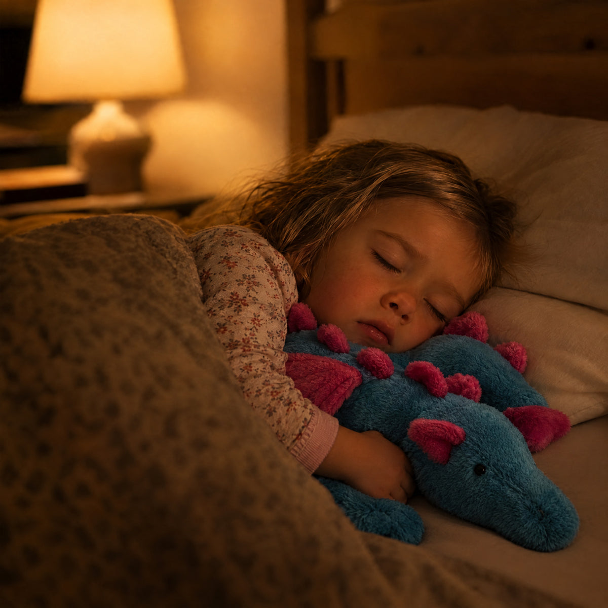 Dragon Plush Pillow, after: With Momi Toys dragon plush