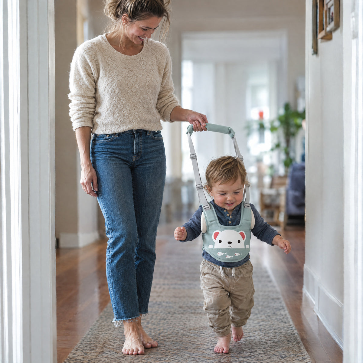Walking Harness Belt, after: With Momi Toys walking harness