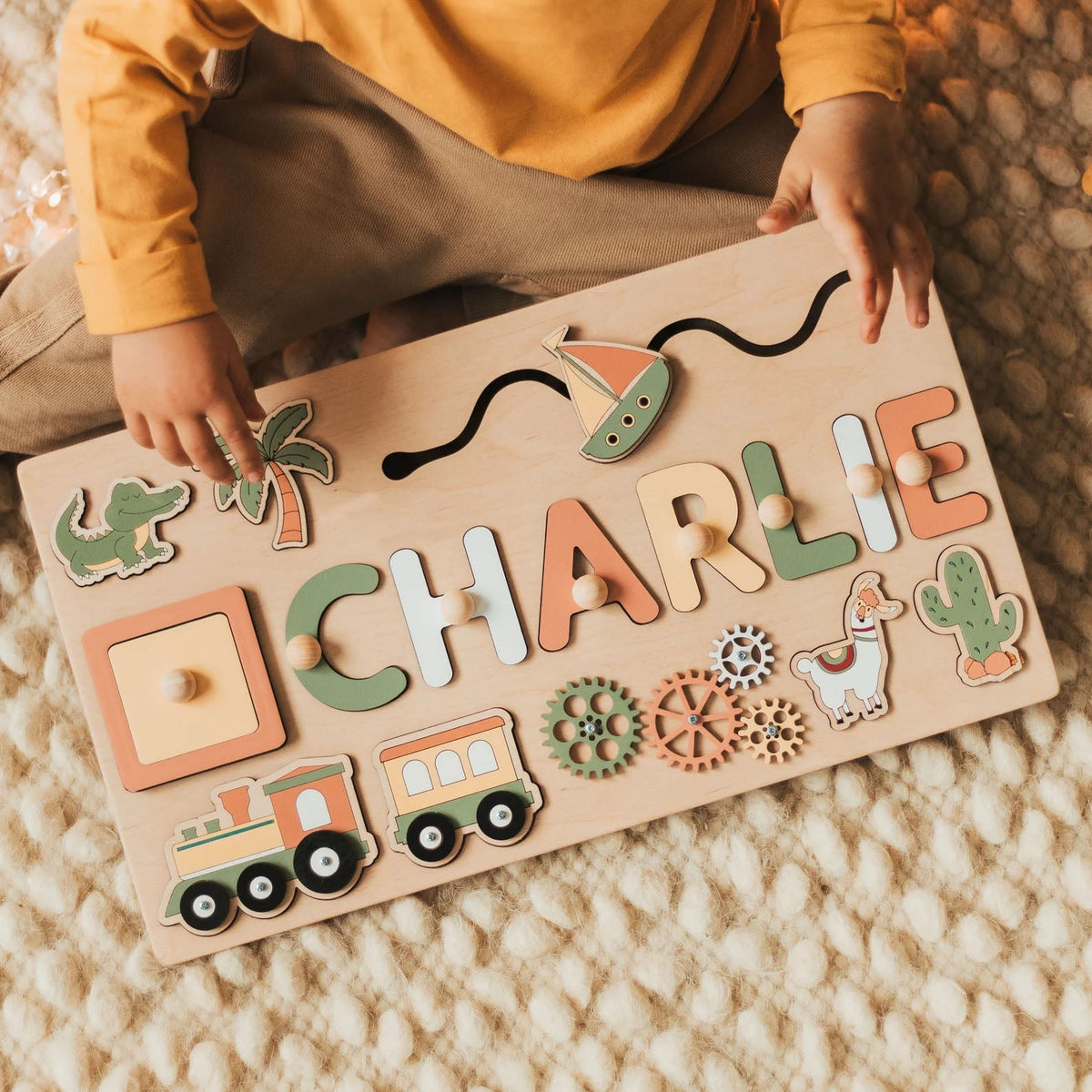 Momi Toys Personalized Wooden Name Puzzle