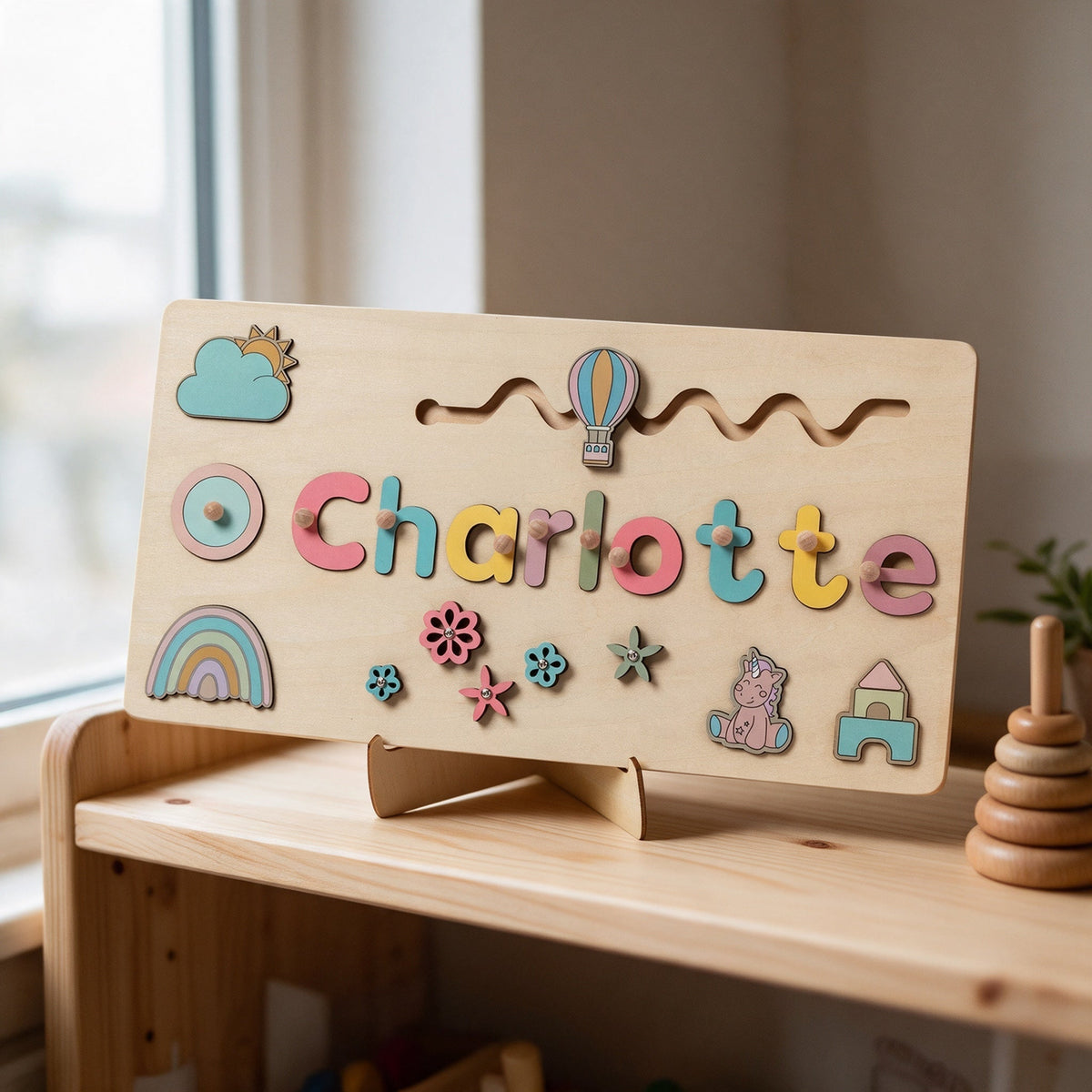 Momi Toys Personalized Wooden Name Puzzle
