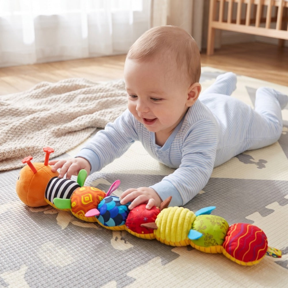 Momi Toys Musical Caterpillar Plush, Soft Baby Rattle Toy