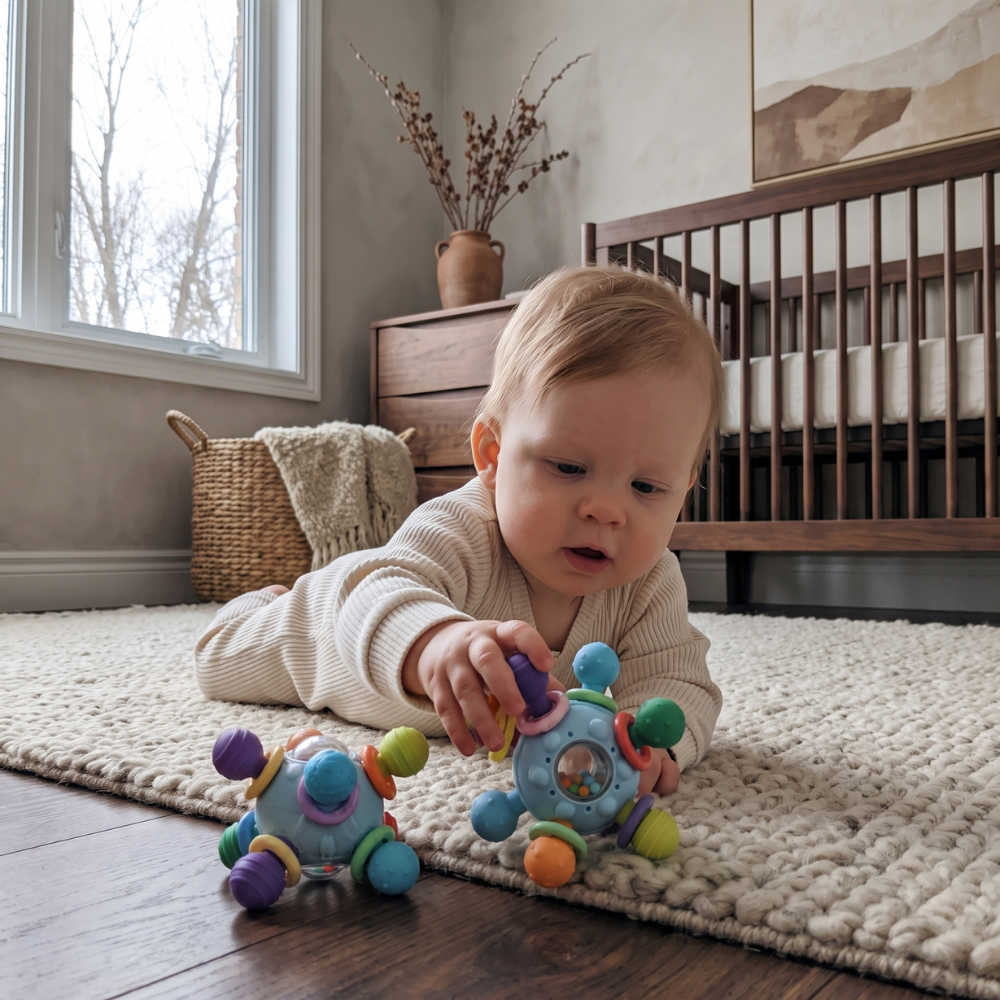Momi Toys Montessori Sensory Teether, Silicone Baby Teething Toy