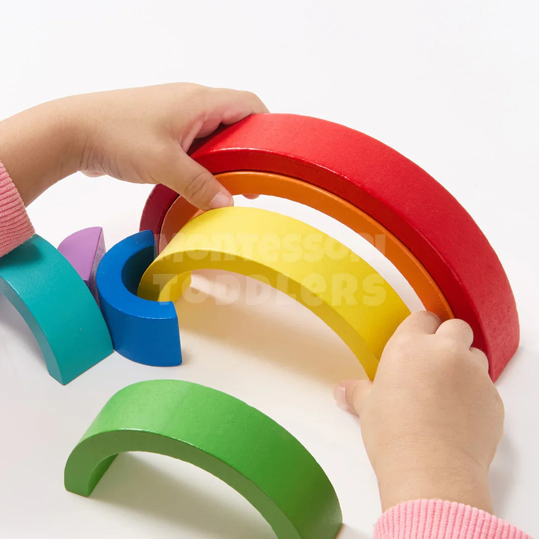 Momi Toys Wooden Rainbow Stacking Toy