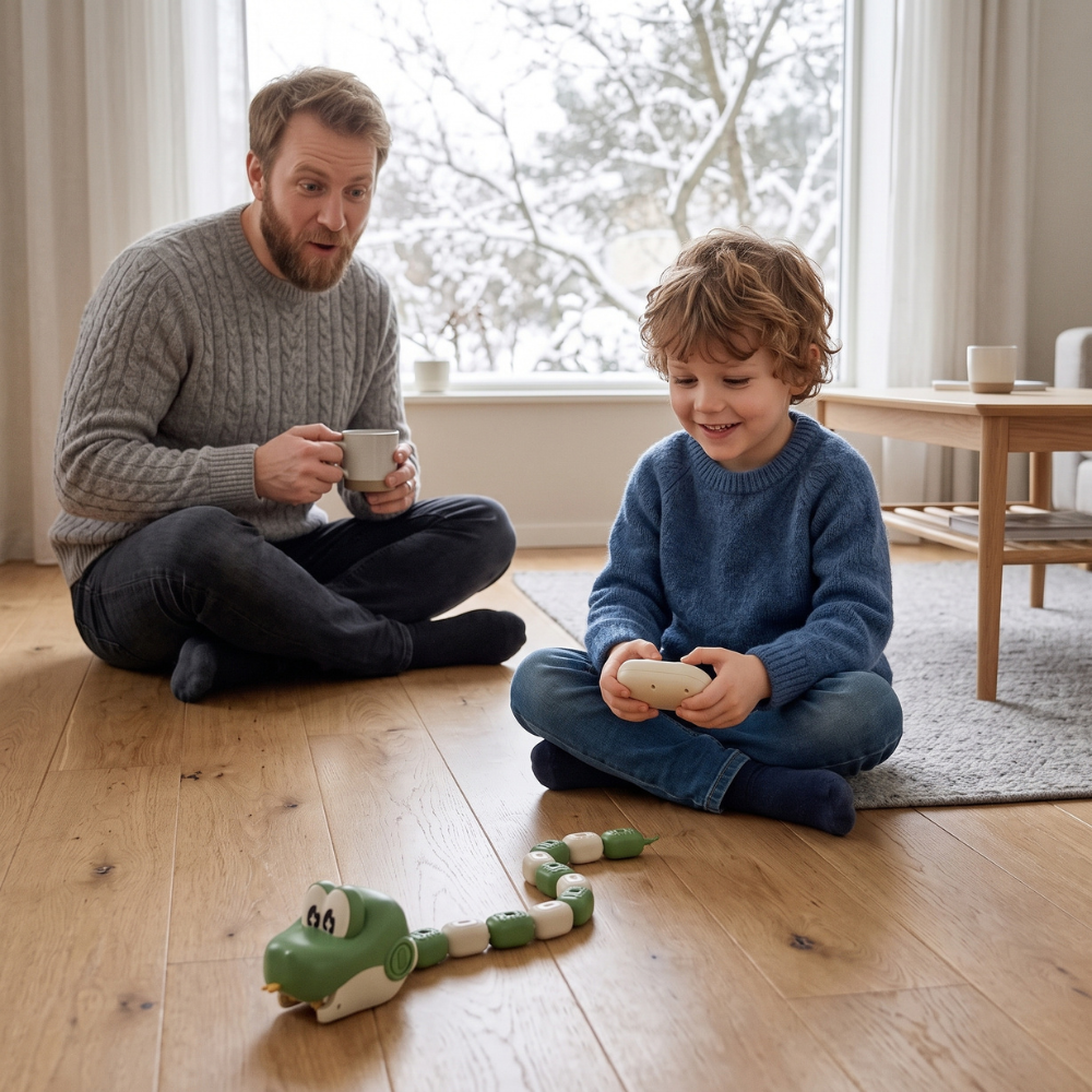 Momi Toys Remote Control Snake Toy for Kids, Grows as It Eats Blocks