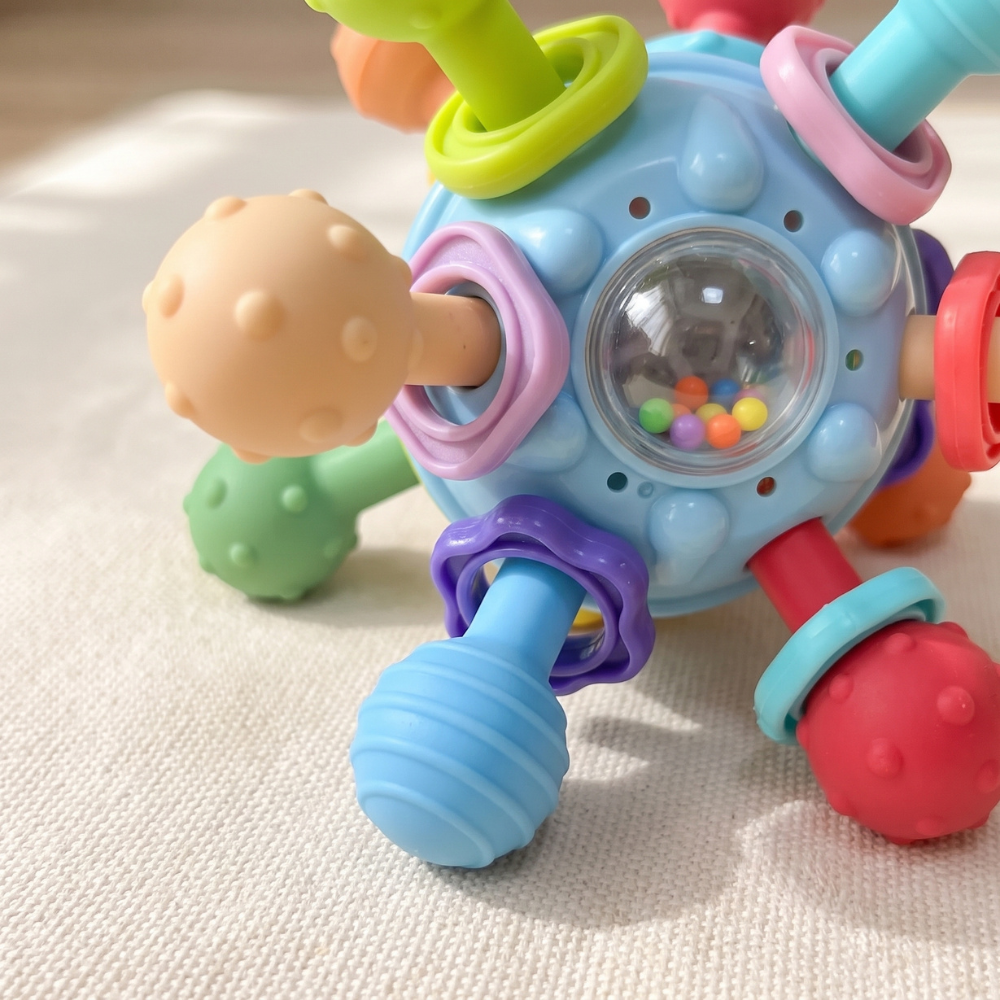 Momi Toys Montessori Sensory Teether, Silicone Baby Teething Toy