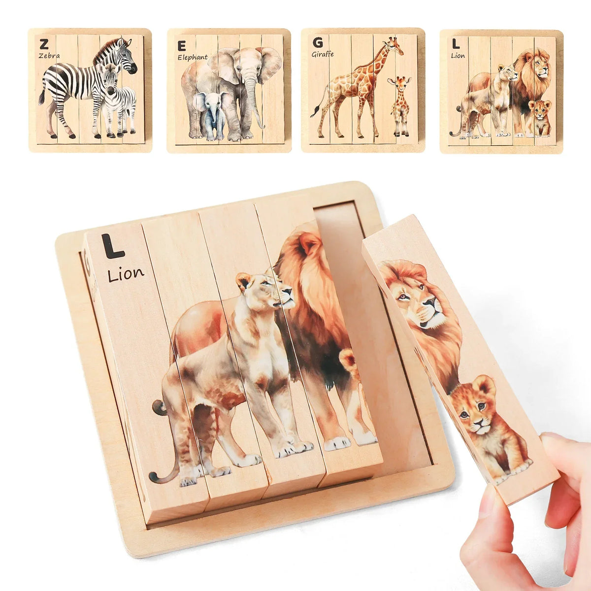 Momi Toys Wooden Animal Chunky Puzzle