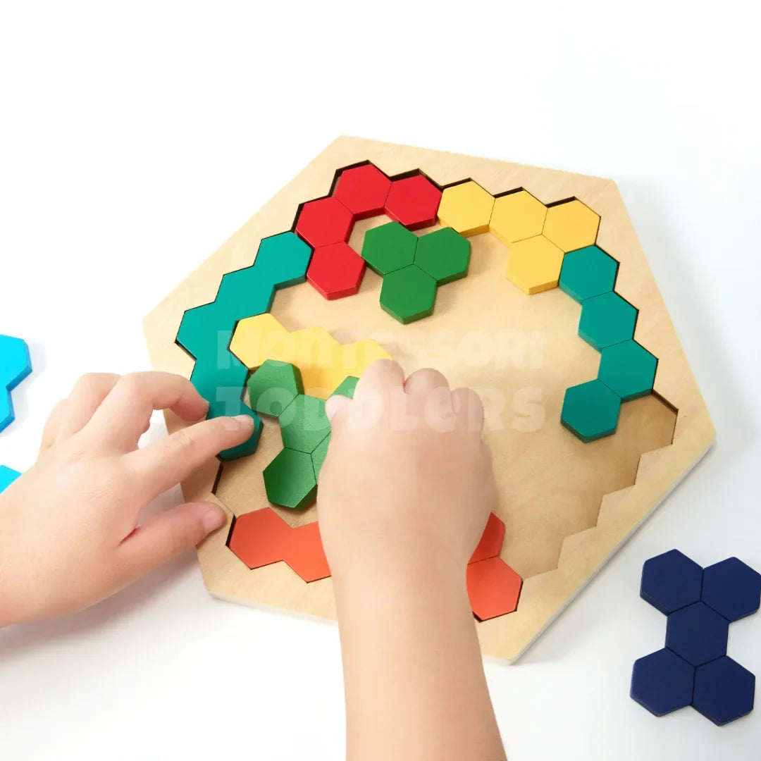 Momi Toys Wooden Hexagon Puzzle