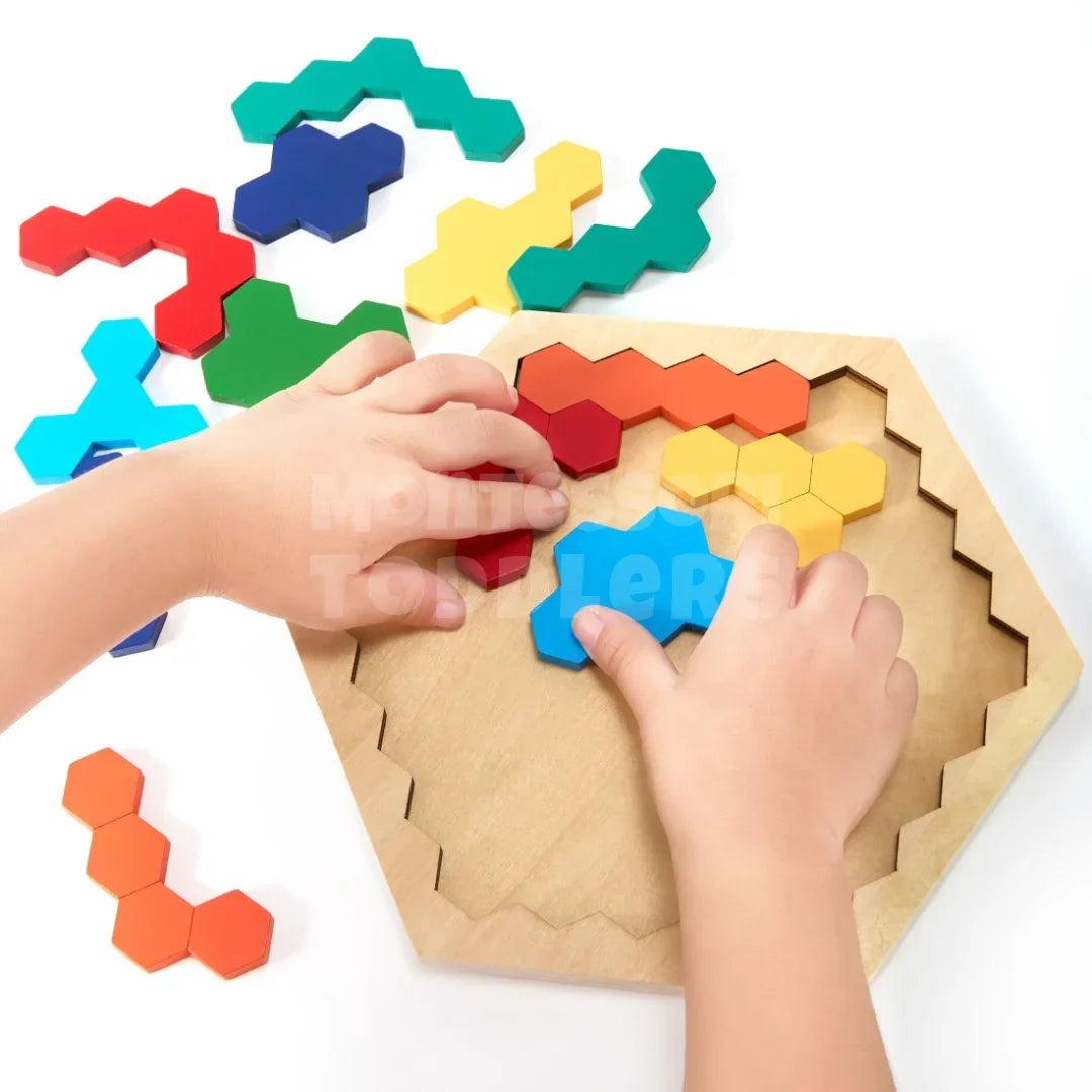 Momi Toys Wooden Hexagon Puzzle