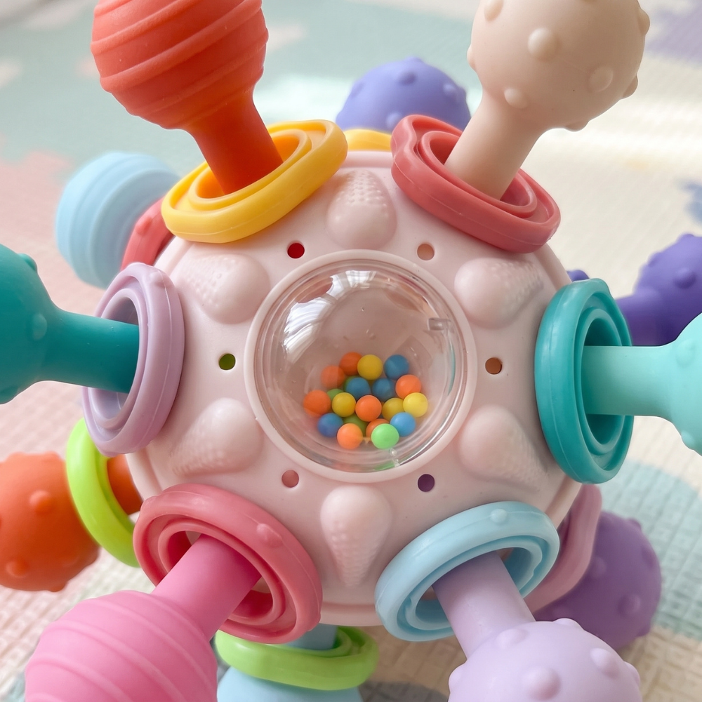 Momi Toys Montessori Sensory Teether, Silicone Baby Teething Toy