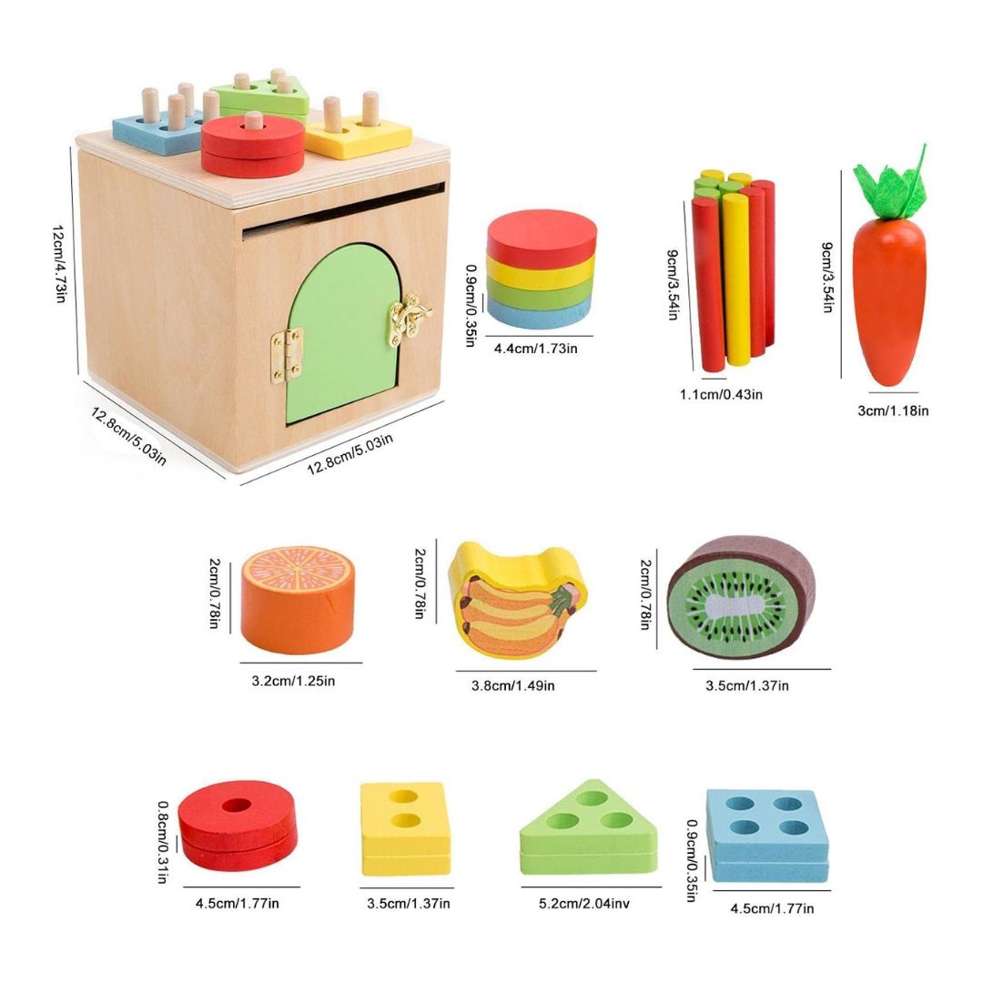 Momi Toys 6-in-1 Wooden Sorting Cube