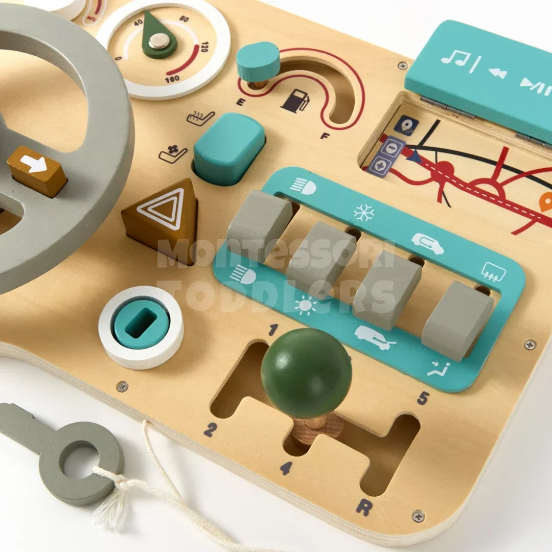 Momi Toys Wooden Steering Wheel Toy