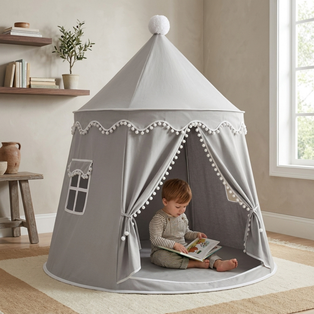Momi Toys Canvas Play Tent, Kids Teepee Tent Playhouse