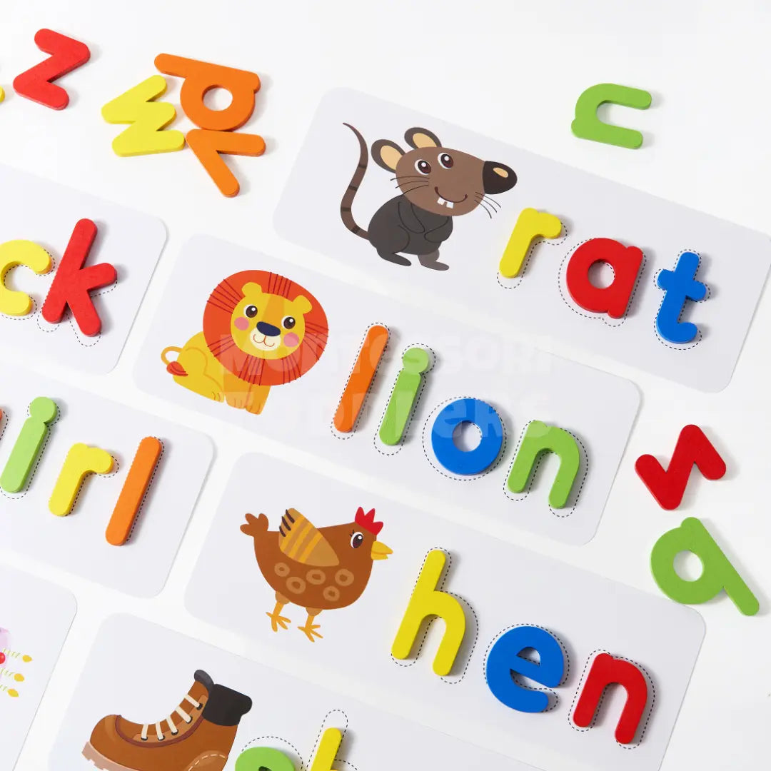 Momi Toys Wooden Alphabet Spelling Puzzle