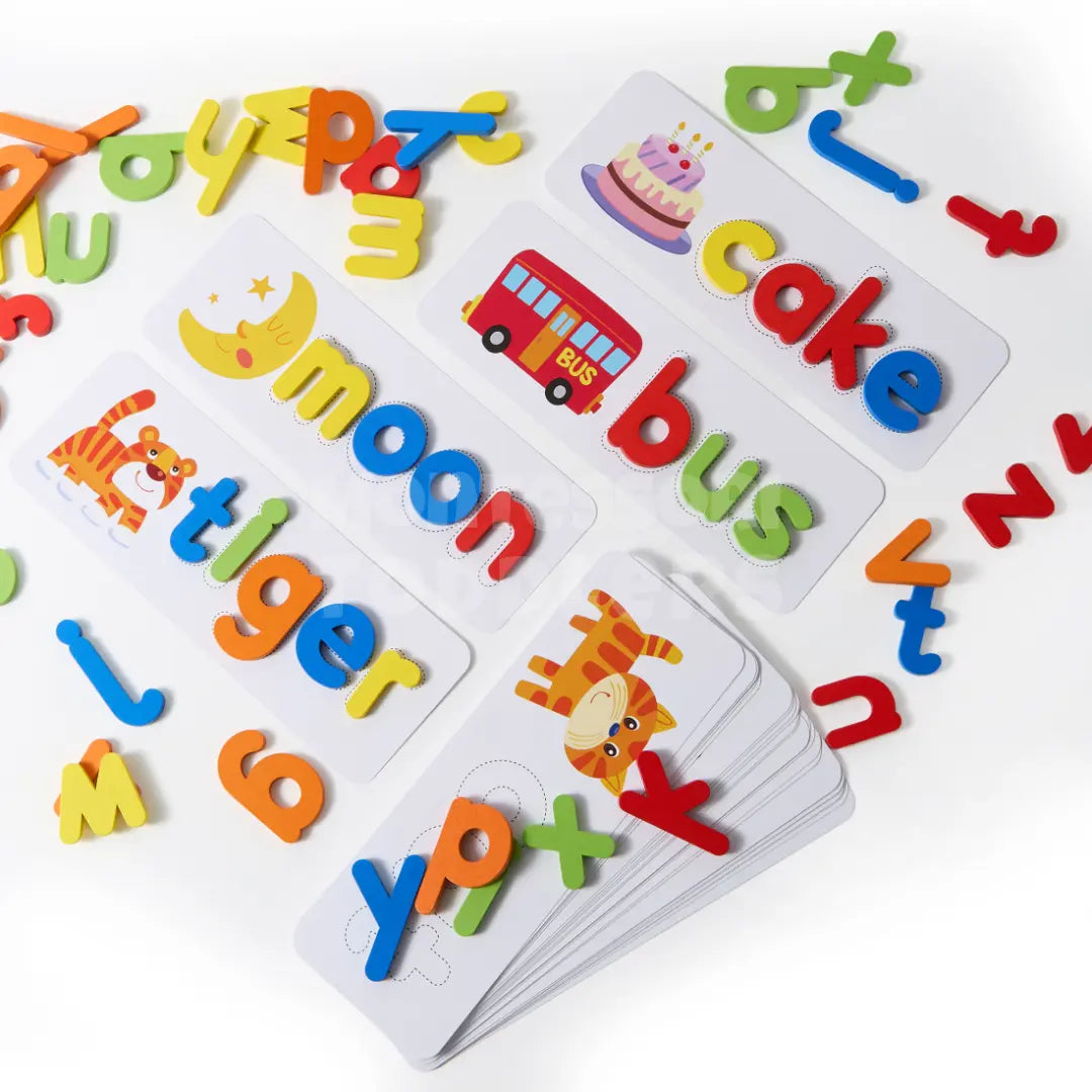 Momi Toys Wooden Alphabet Spelling Puzzle