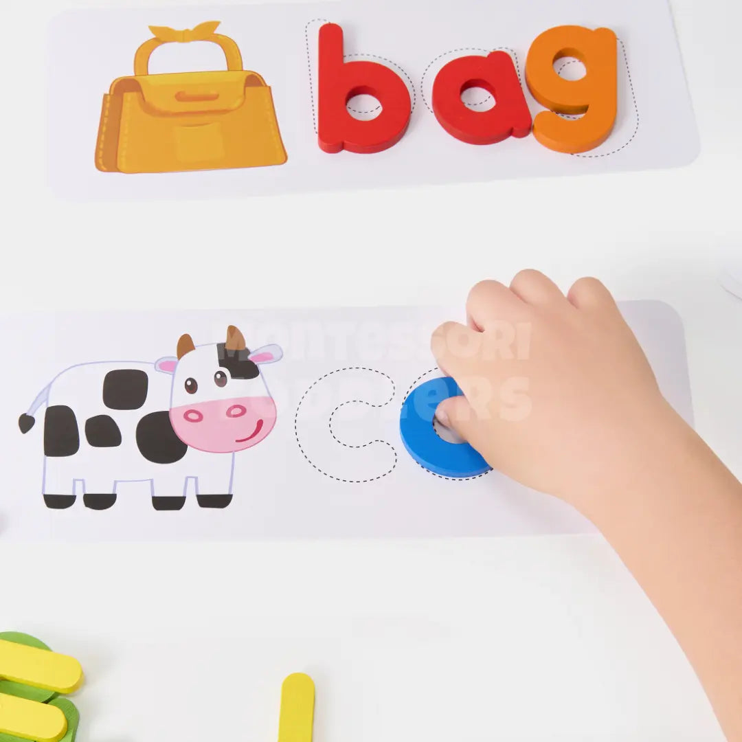 Momi Toys Wooden Alphabet Spelling Puzzle