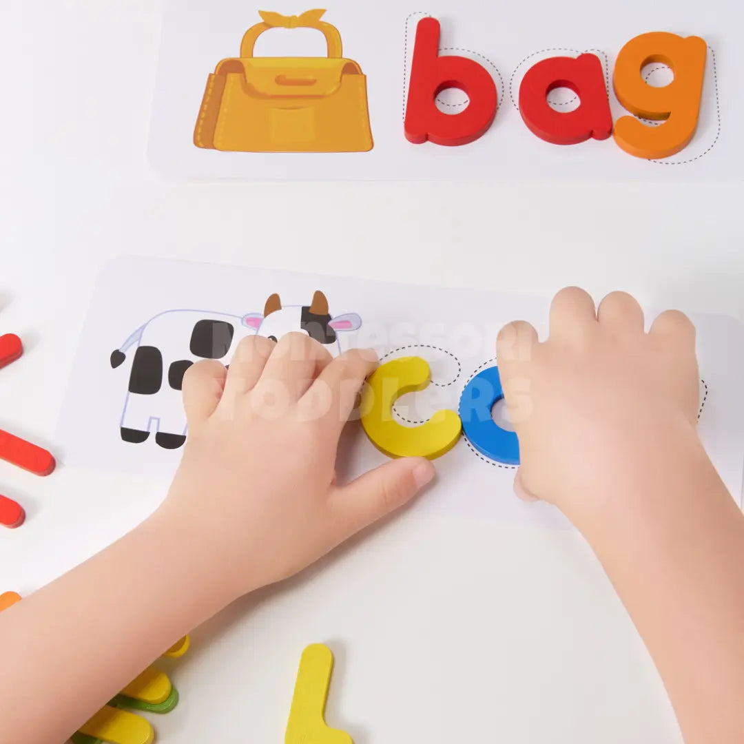 Momi Toys Wooden Alphabet Spelling Puzzle