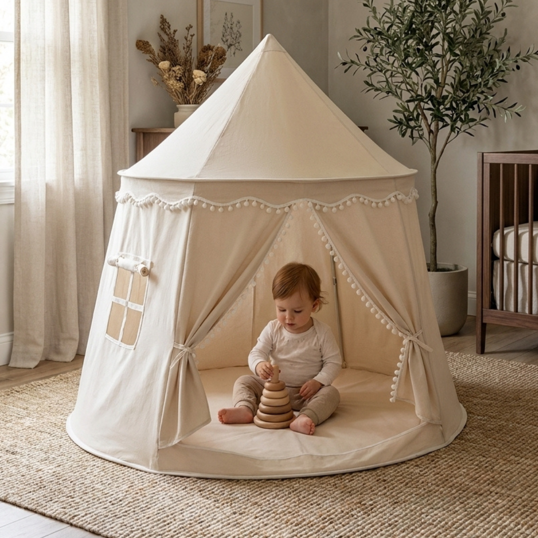 Momi Toys Canvas Play Tent, Kids Teepee Tent Playhouse